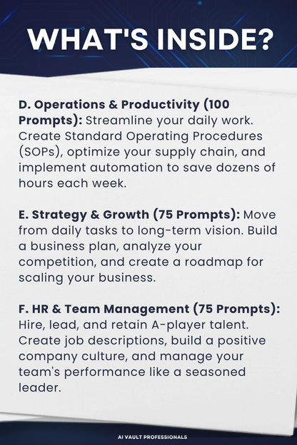 GOLDEN VAULT - The Complete 5,000+ AI Prompt Library for Business Owners